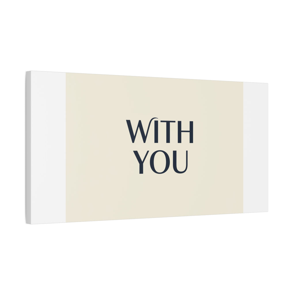 Minimal 'WITH YOU' Matte Canvas | Cyber Y2K Minimal, Sleek Metallic