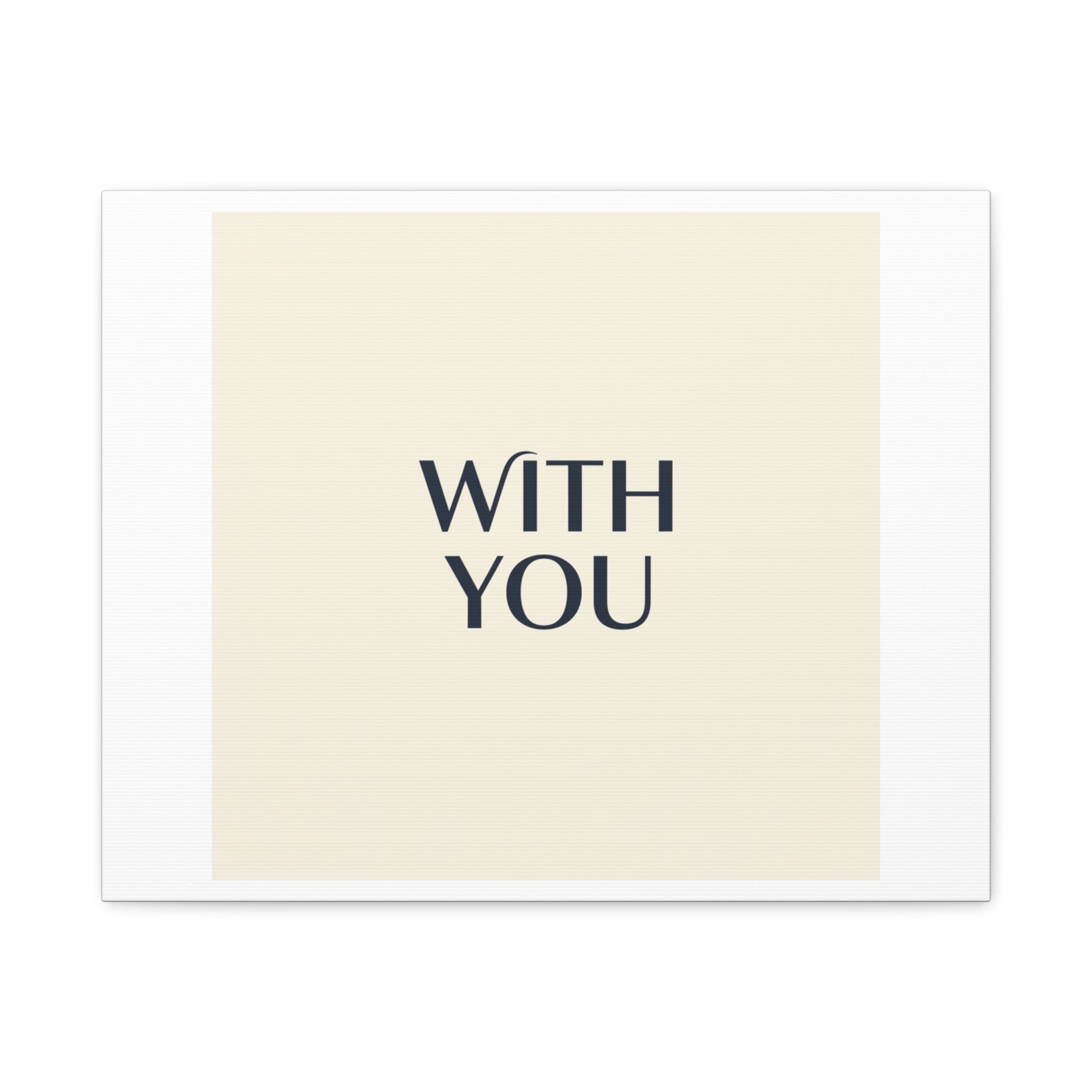 Minimal 'WITH YOU' Matte Canvas | Cyber Y2K Minimal, Sleek Metallic