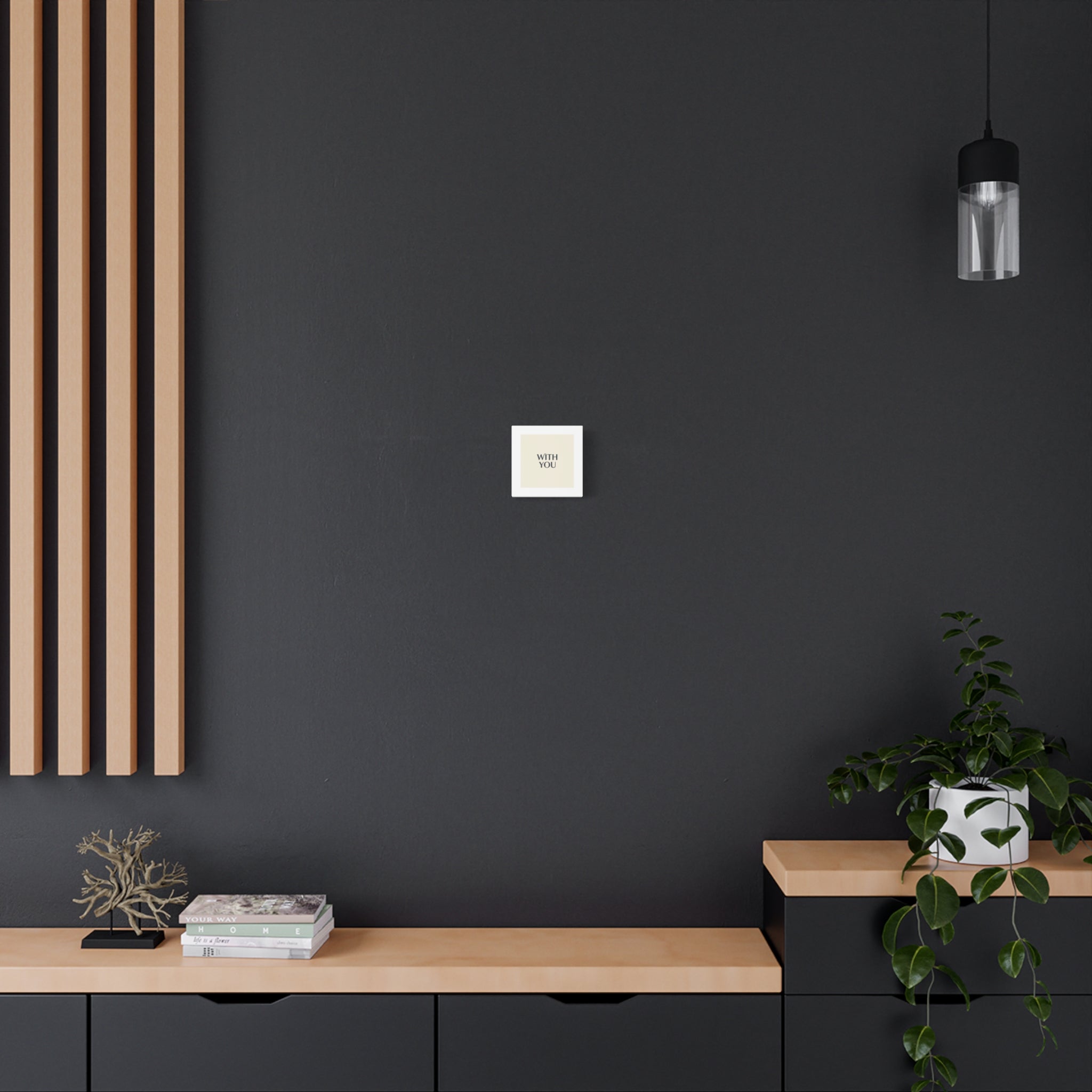Minimal 'WITH YOU' Matte Canvas | Cyber Y2K Minimal, Sleek Metallic