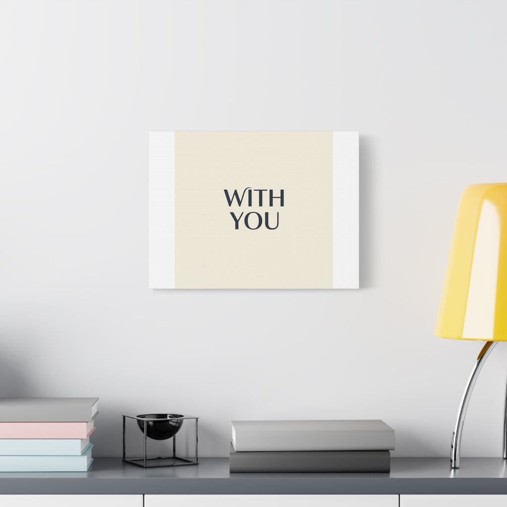 Minimal 'WITH YOU' Matte Canvas | Cyber Y2K Minimal, Sleek Metallic