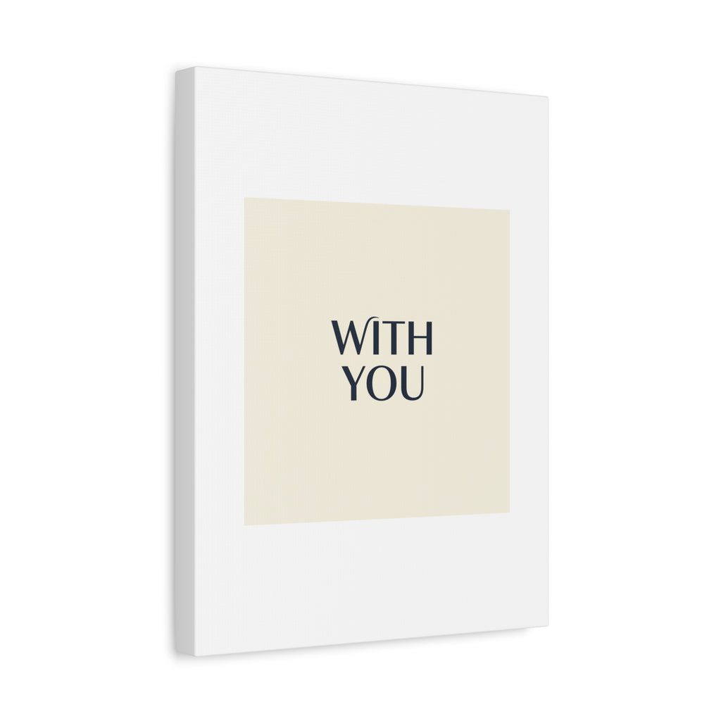 Minimal 'WITH YOU' Matte Canvas | Cyber Y2K Minimal, Sleek Metallic