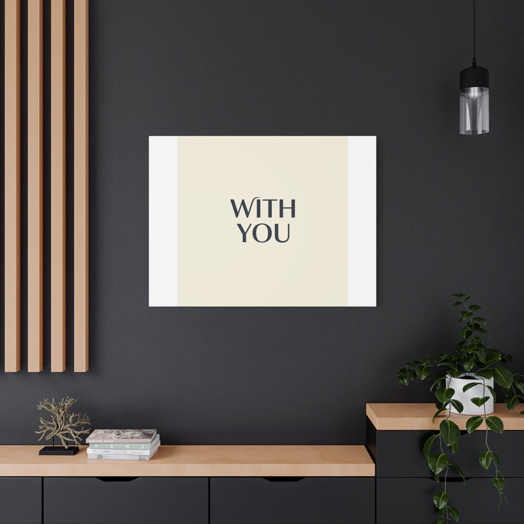 Minimal 'WITH YOU' Matte Canvas | Cyber Y2K Minimal, Sleek Metallic