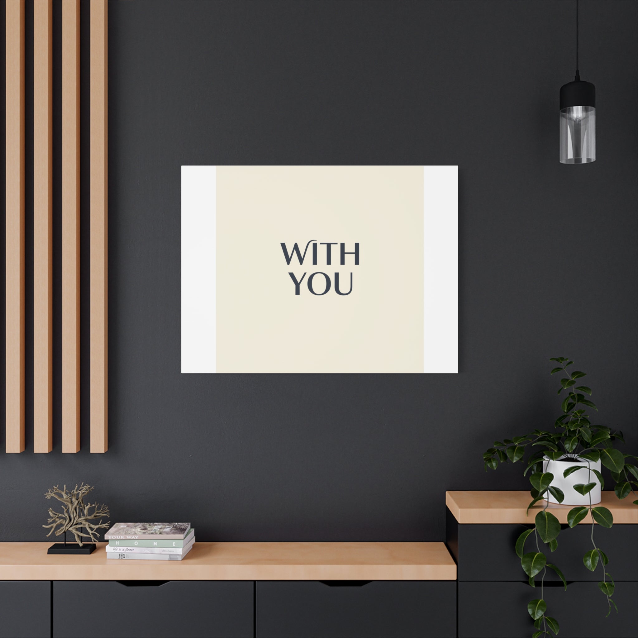 Minimal 'WITH YOU' Matte Canvas | Cyber Y2K Minimal, Sleek Metallic
