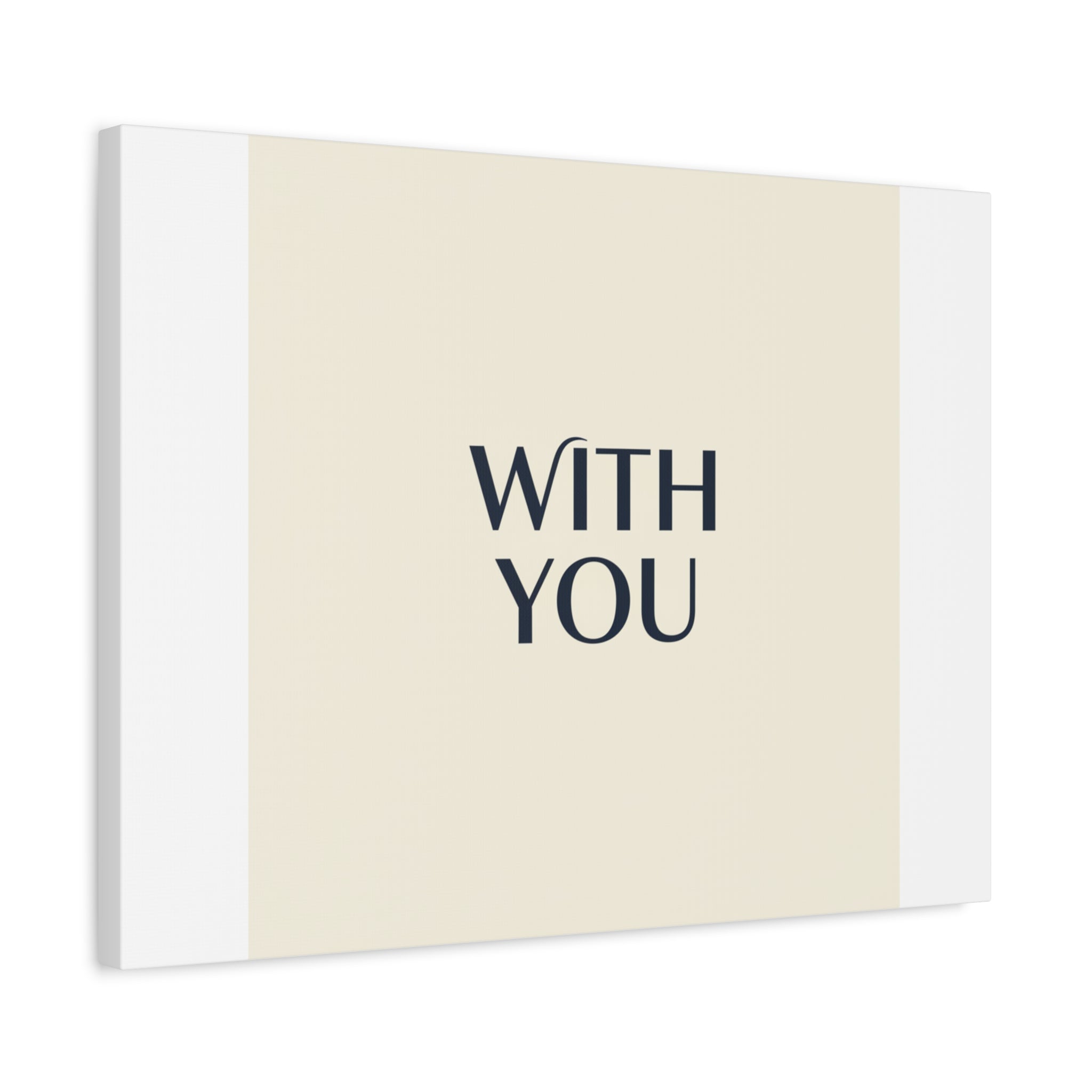 Minimal 'WITH YOU' Matte Canvas | Cyber Y2K Minimal, Sleek Metallic