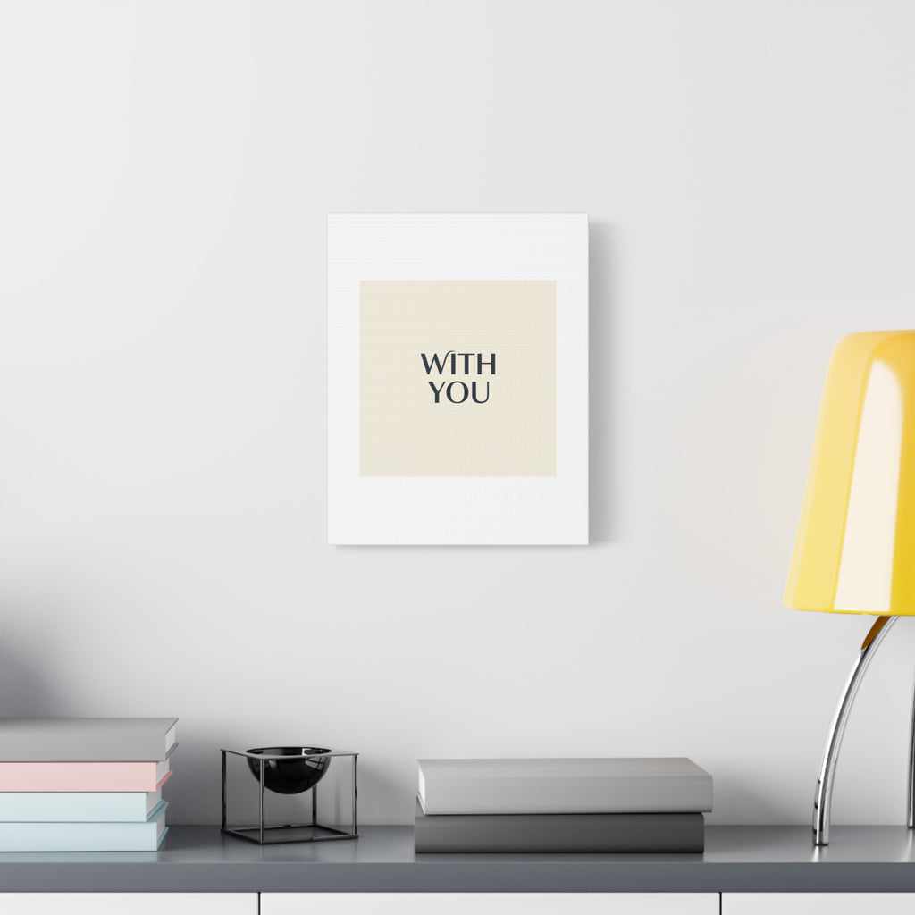 Minimal 'WITH YOU' Matte Canvas | Cyber Y2K Minimal, Sleek Metallic