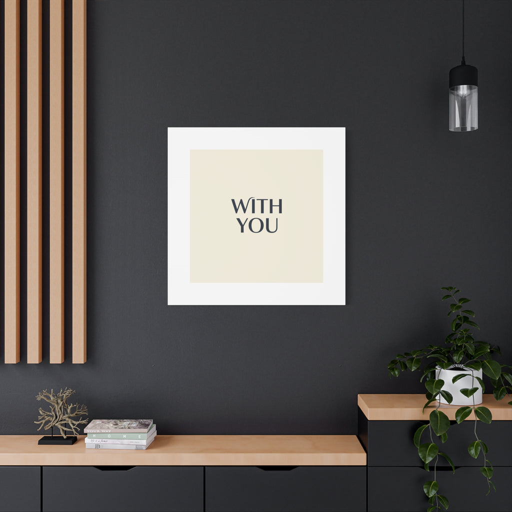 Minimal 'WITH YOU' Matte Canvas | Cyber Y2K Minimal, Sleek Metallic