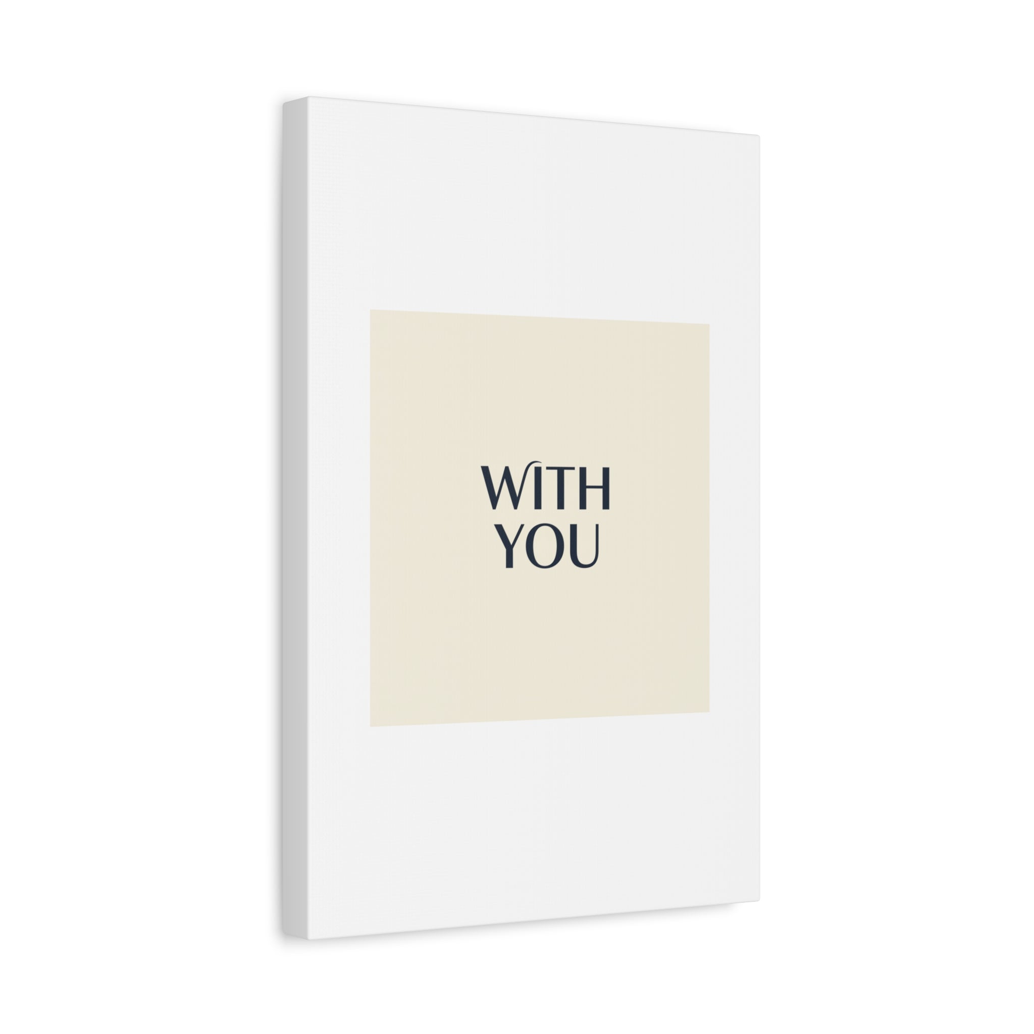 Minimal 'WITH YOU' Matte Canvas | Cyber Y2K Minimal, Sleek Metallic