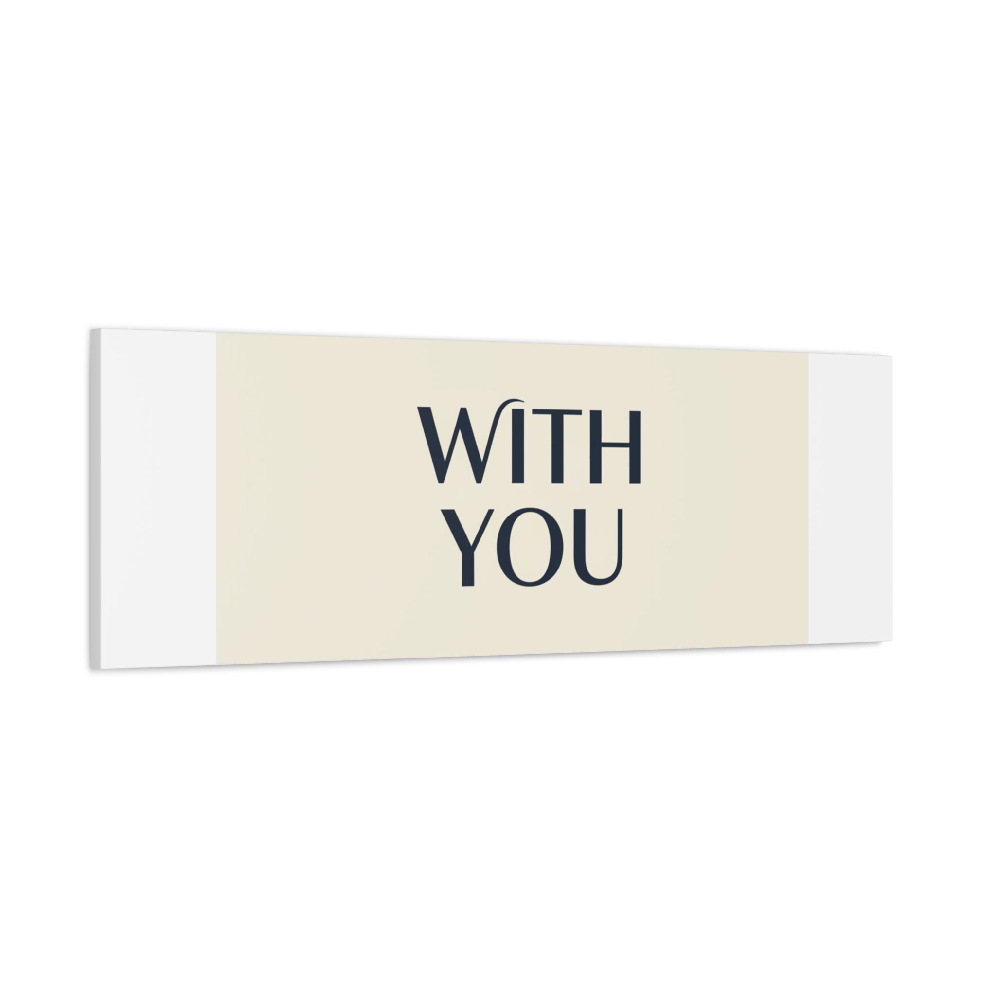 Minimal 'WITH YOU' Matte Canvas | Cyber Y2K Minimal, Sleek Metallic
