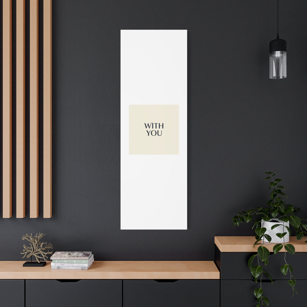 Minimal 'WITH YOU' Matte Canvas | Cyber Y2K Minimal, Sleek Metallic