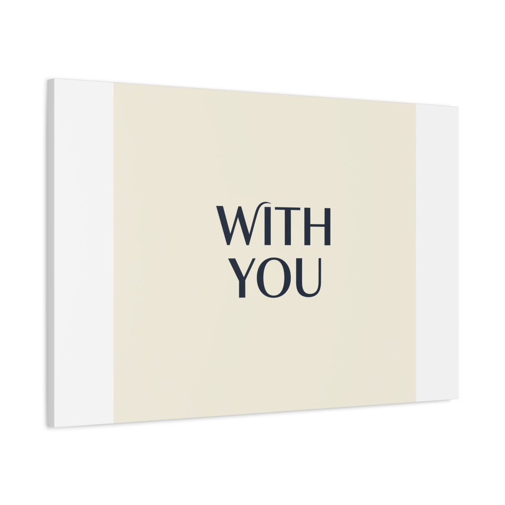 Minimal 'WITH YOU' Matte Canvas | Cyber Y2K Minimal, Sleek Metallic