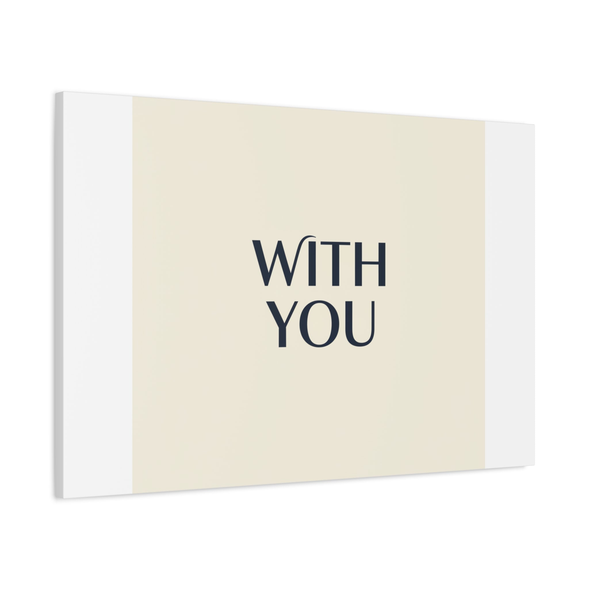 Minimal 'WITH YOU' Matte Canvas | Cyber Y2K Minimal, Sleek Metallic