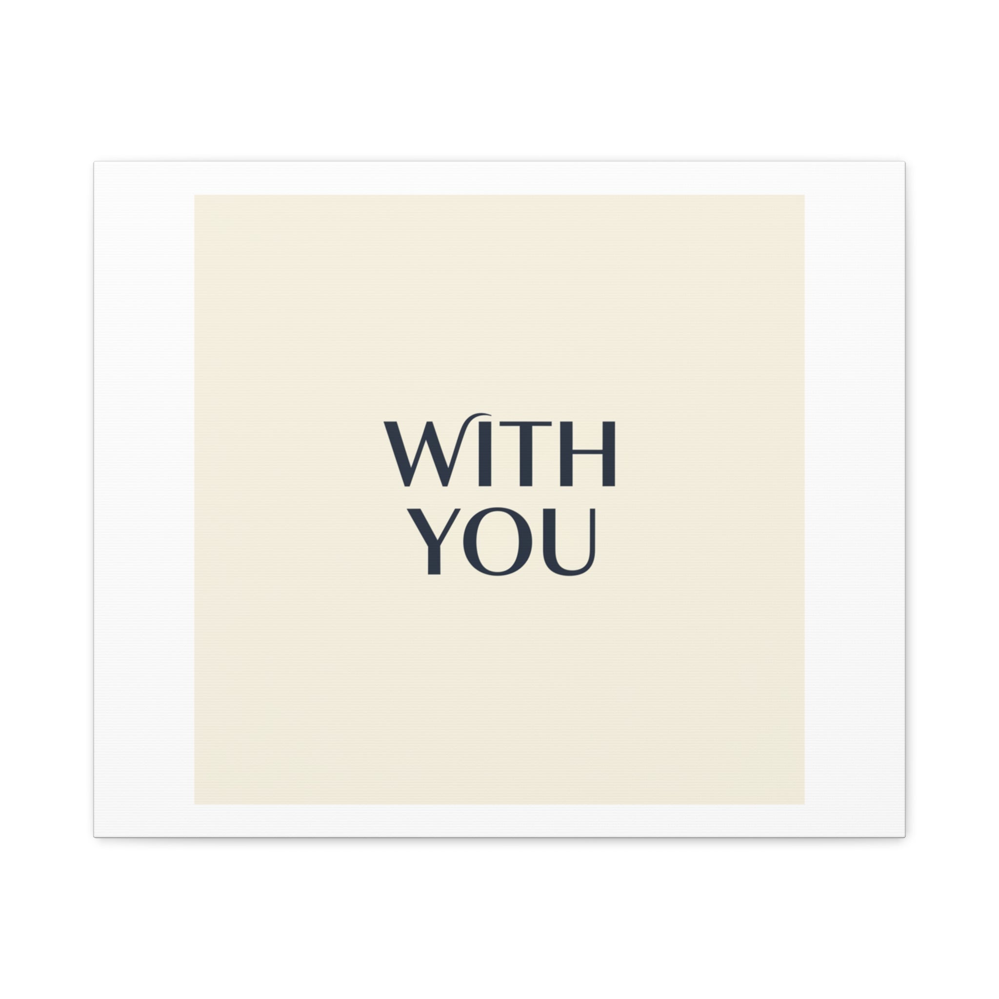 Minimal 'WITH YOU' Matte Canvas | Cyber Y2K Minimal, Sleek Metallic