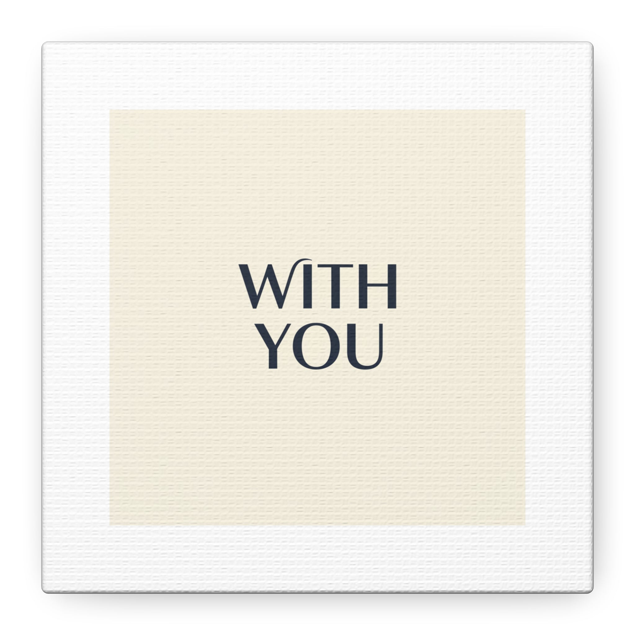 Minimal 'WITH YOU' Matte Canvas | Cyber Y2K Minimal, Sleek Metallic