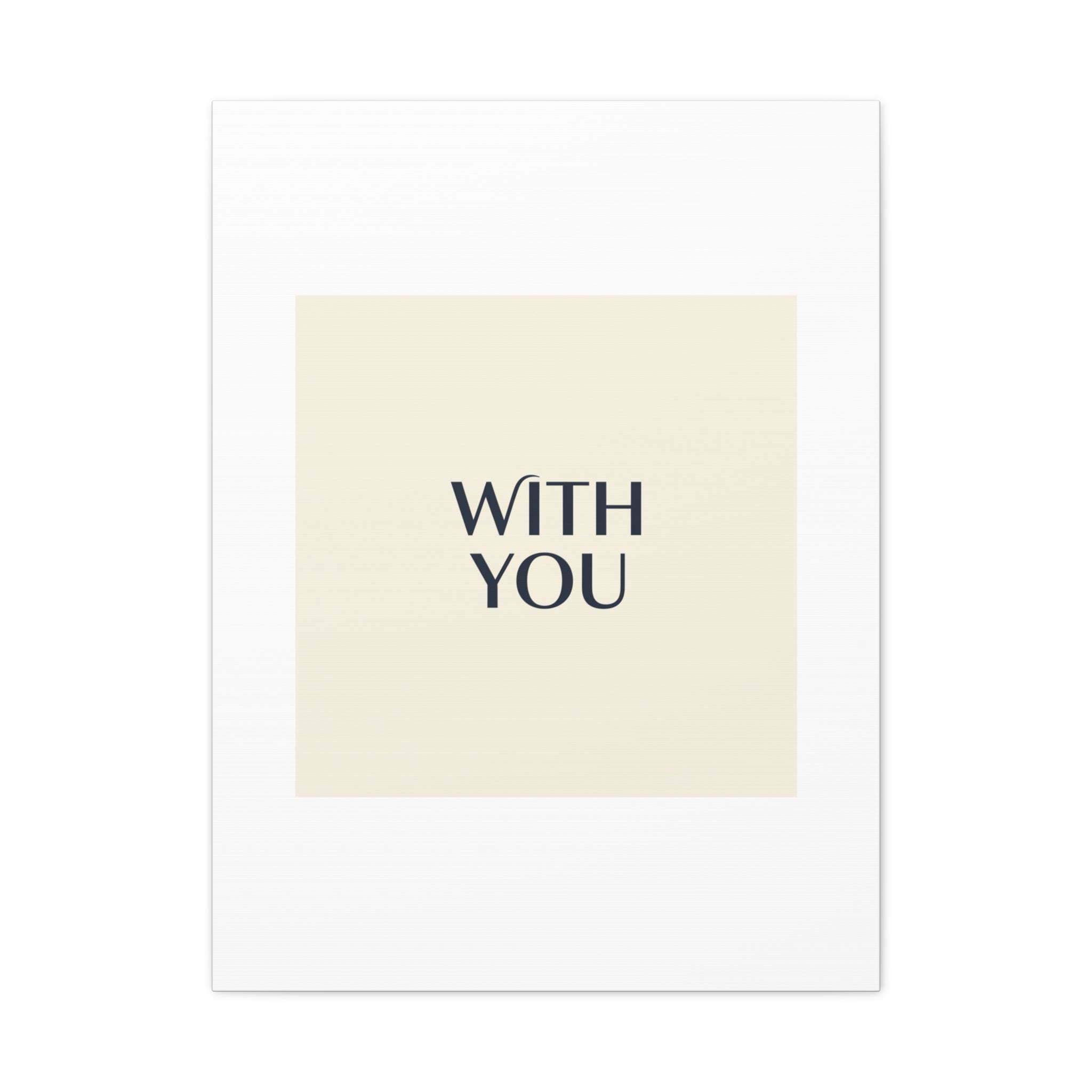 Minimal 'WITH YOU' Matte Canvas | Cyber Y2K Minimal, Sleek Metallic