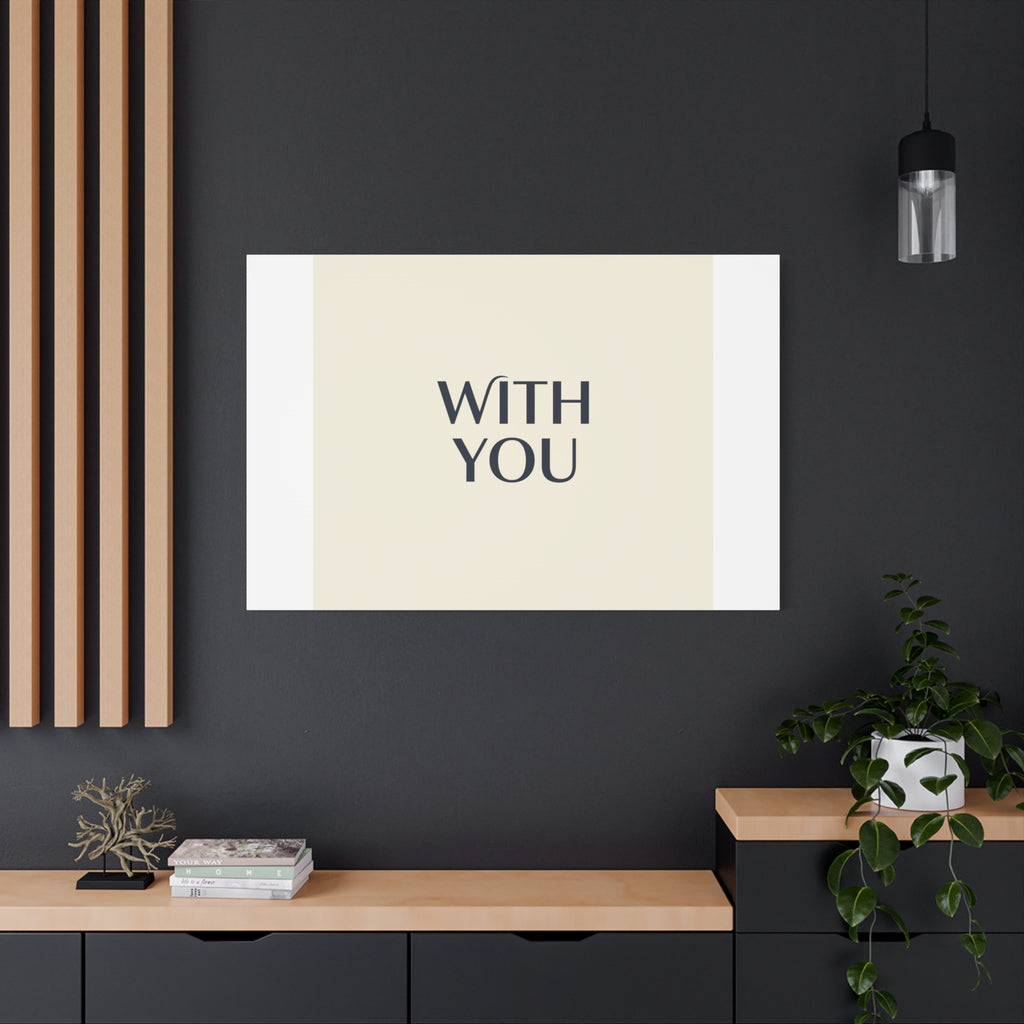 Minimal 'WITH YOU' Matte Canvas | Cyber Y2K Minimal, Sleek Metallic