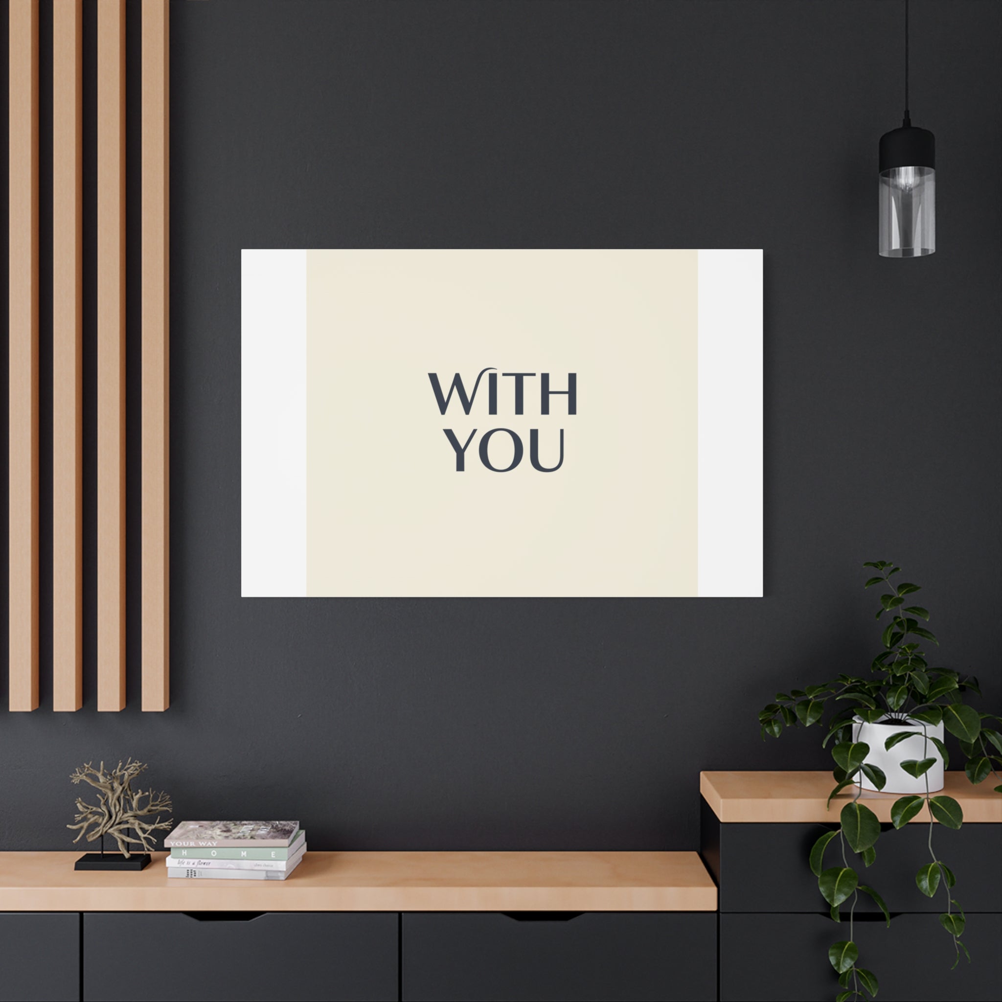 Minimal 'WITH YOU' Matte Canvas | Cyber Y2K Minimal, Sleek Metallic