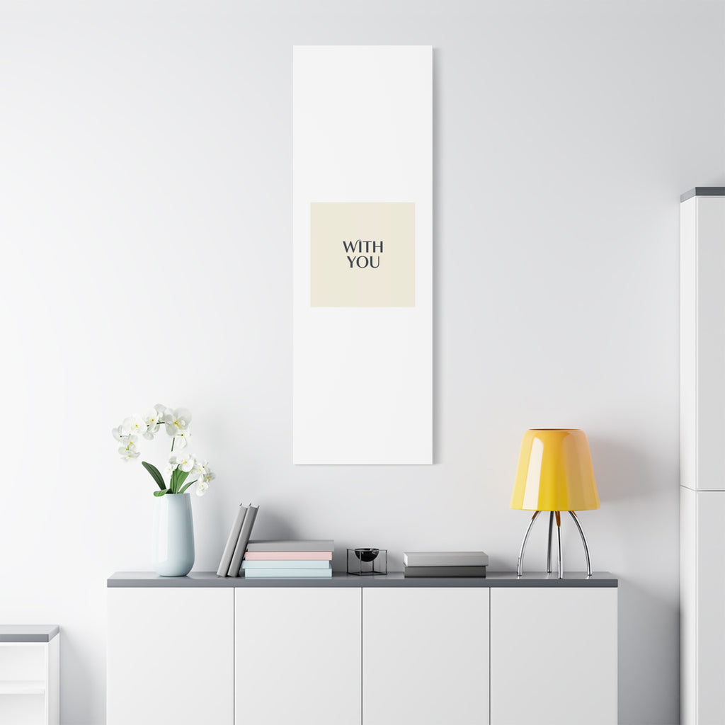 Minimal 'WITH YOU' Matte Canvas | Cyber Y2K Minimal, Sleek Metallic