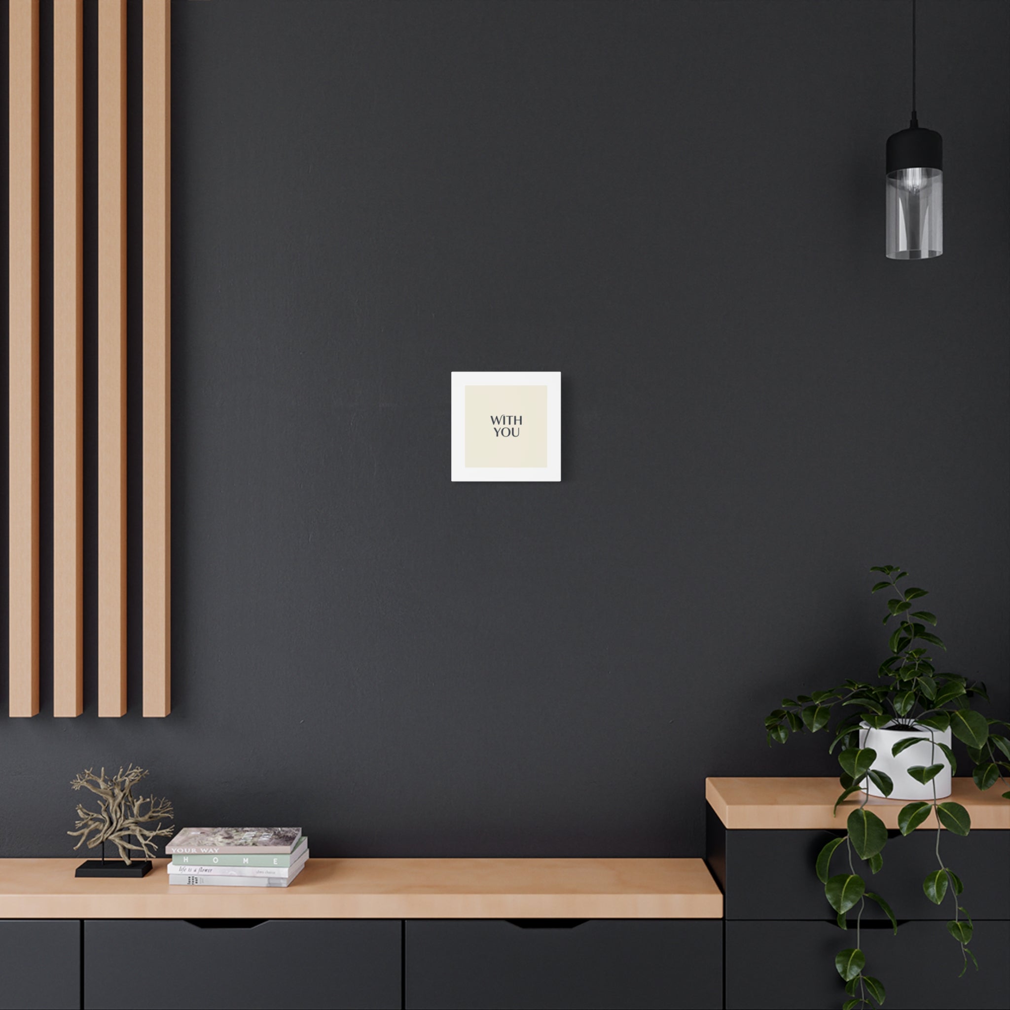Minimal 'WITH YOU' Matte Canvas | Cyber Y2K Minimal, Sleek Metallic