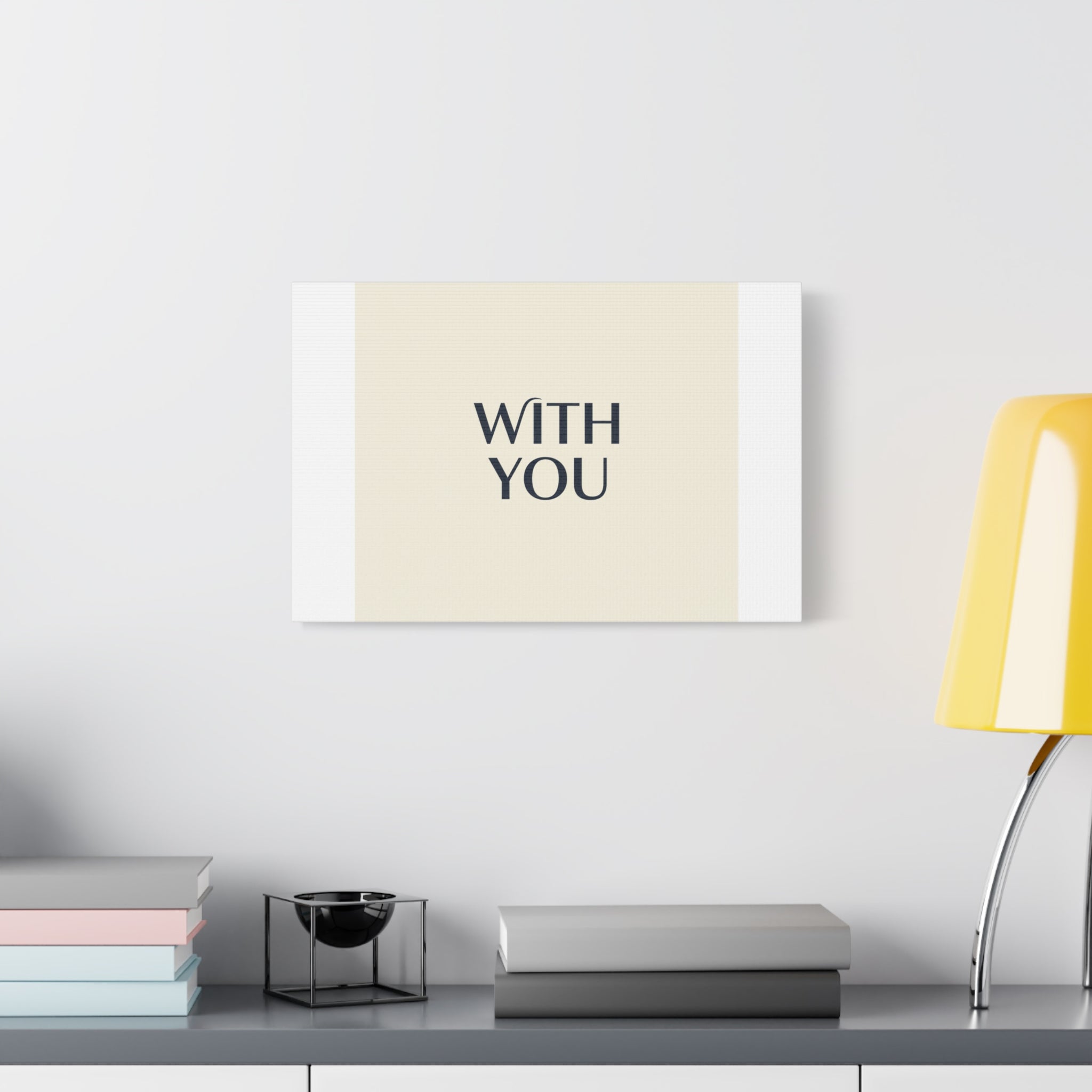 Minimal 'WITH YOU' Matte Canvas | Cyber Y2K Minimal, Sleek Metallic