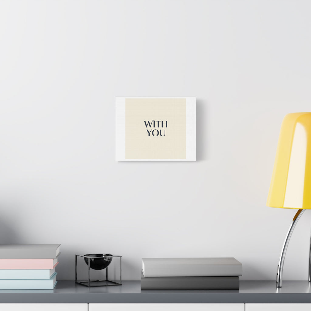 Minimal 'WITH YOU' Matte Canvas | Cyber Y2K Minimal, Sleek Metallic