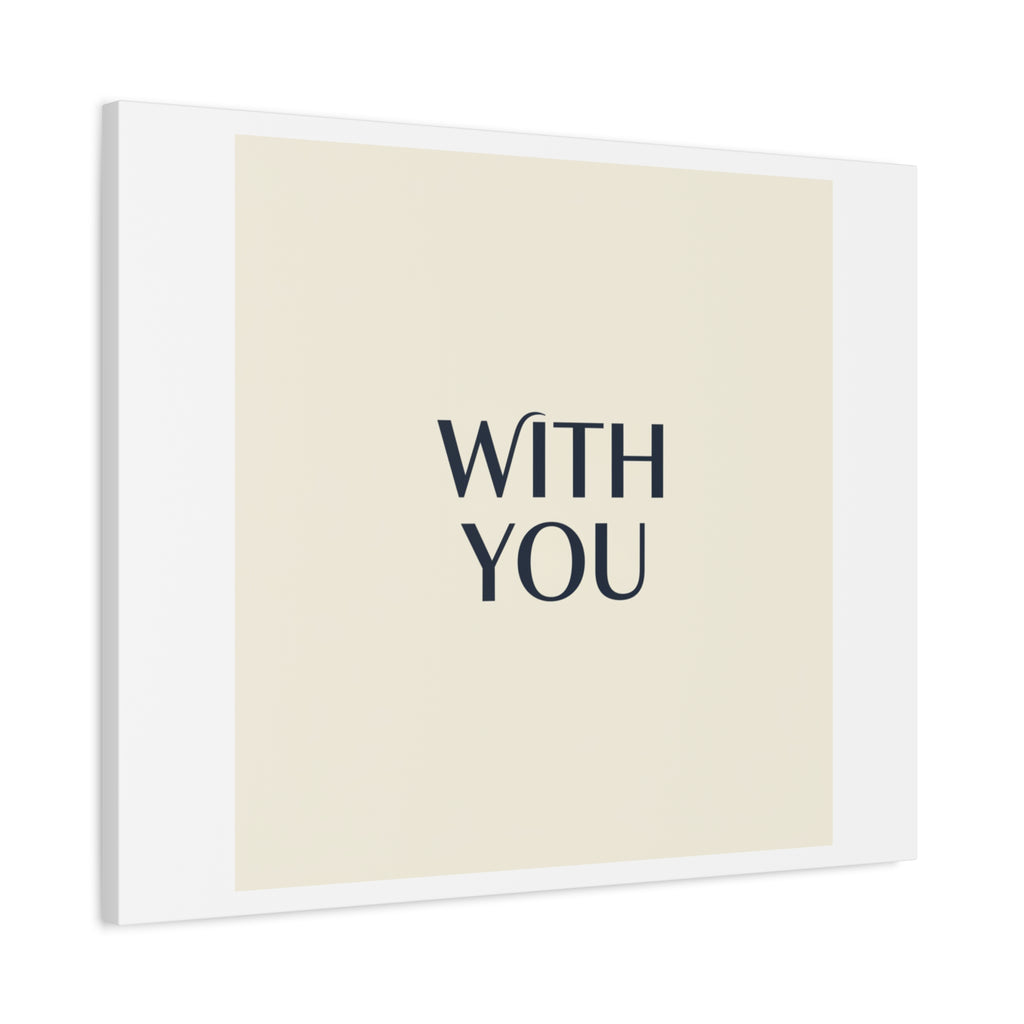 Minimal 'WITH YOU' Matte Canvas | Cyber Y2K Minimal, Sleek Metallic