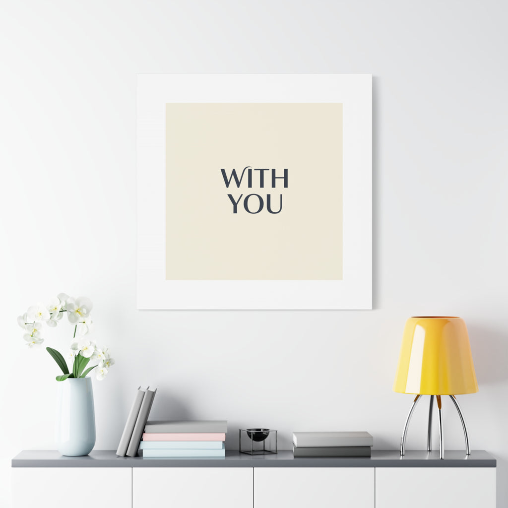 Minimal 'WITH YOU' Matte Canvas | Cyber Y2K Minimal, Sleek Metallic