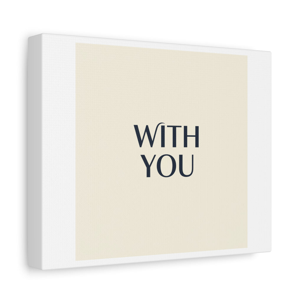 Minimal 'WITH YOU' Matte Canvas | Cyber Y2K Minimal, Sleek Metallic