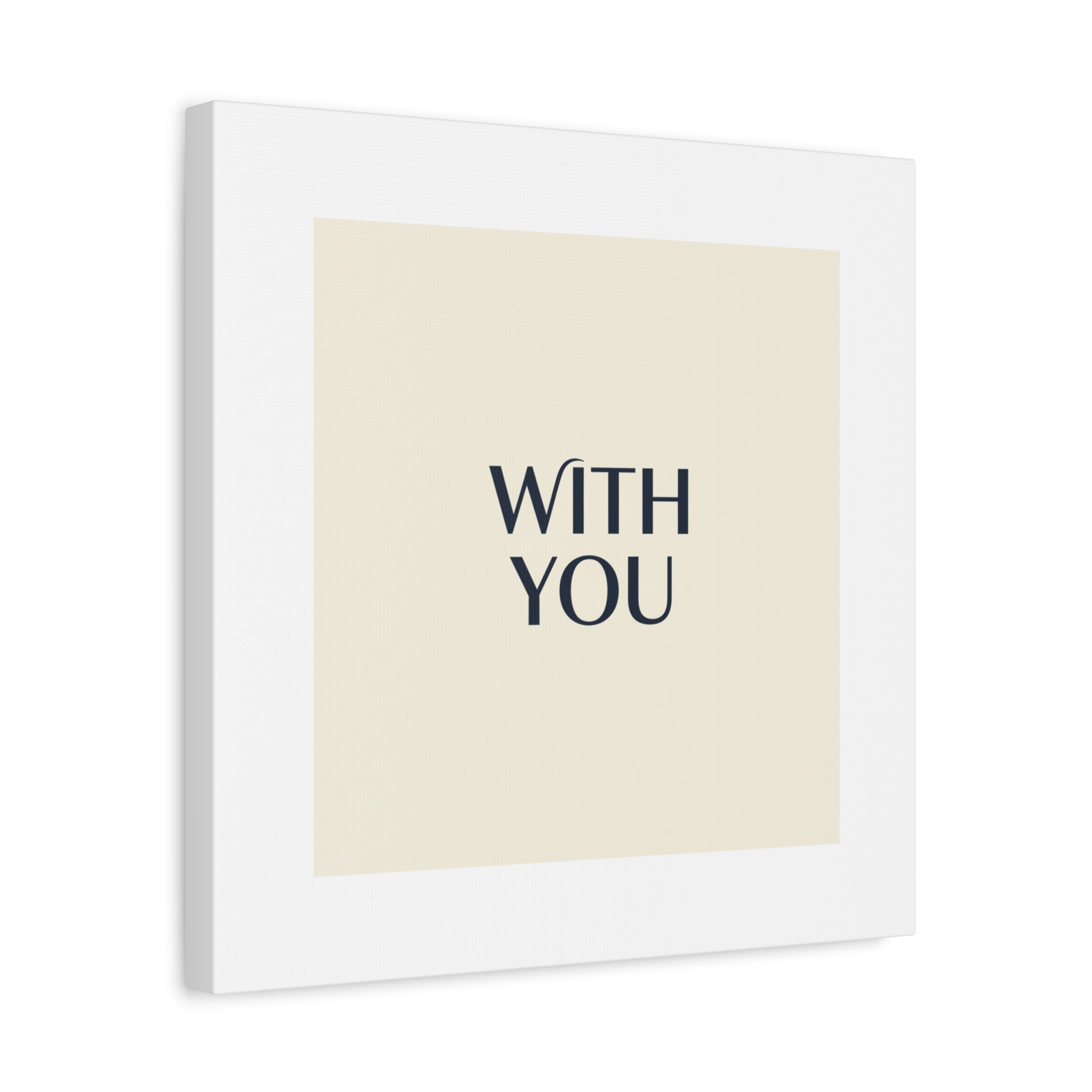 Minimal 'WITH YOU' Matte Canvas | Cyber Y2K Minimal, Sleek Metallic