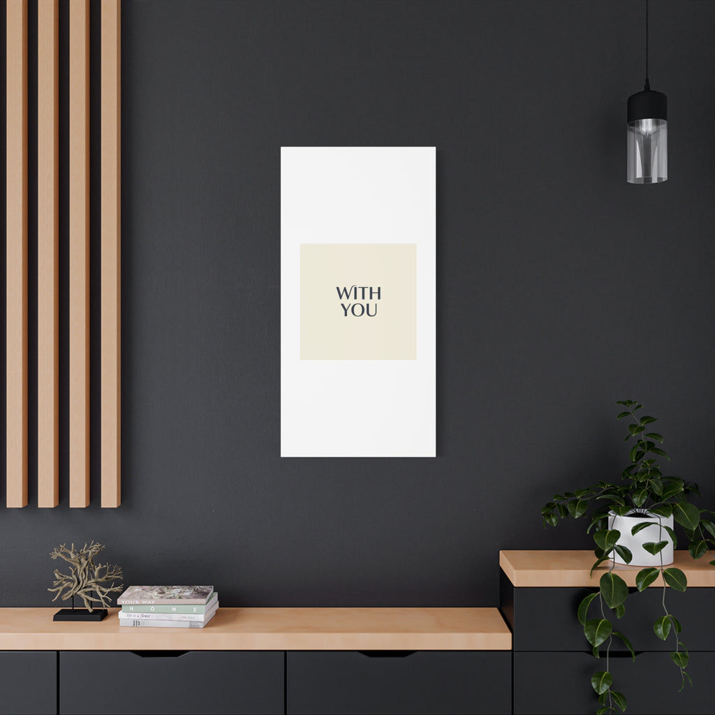 Minimal 'WITH YOU' Matte Canvas | Cyber Y2K Minimal, Sleek Metallic