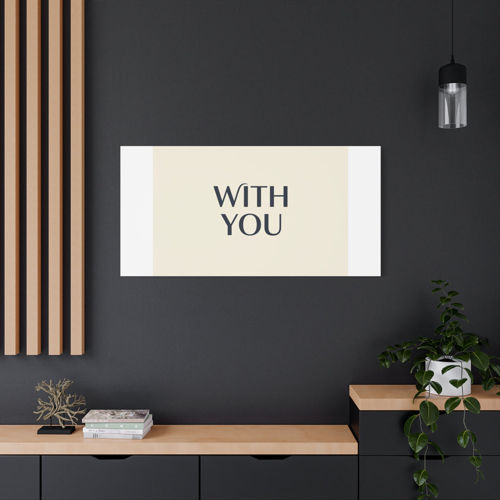 Minimal 'WITH YOU' Matte Canvas | Cyber Y2K Minimal, Sleek Metallic