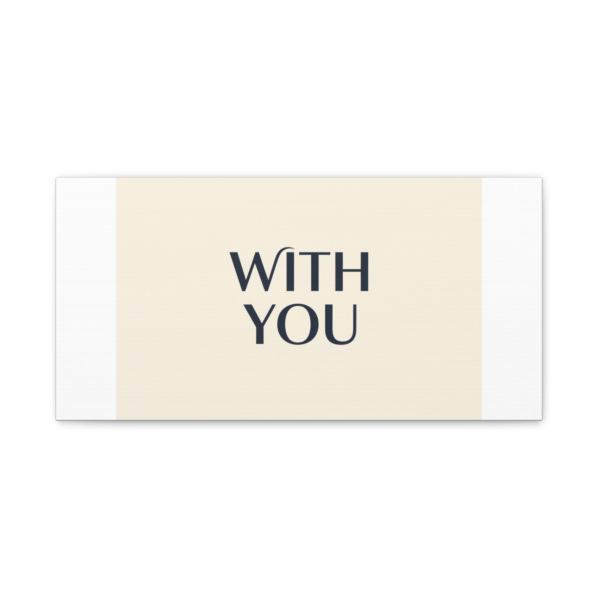 Minimal 'WITH YOU' Matte Canvas | Cyber Y2K Minimal, Sleek Metallic