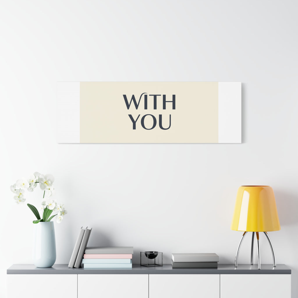 Minimal 'WITH YOU' Matte Canvas | Cyber Y2K Minimal, Sleek Metallic