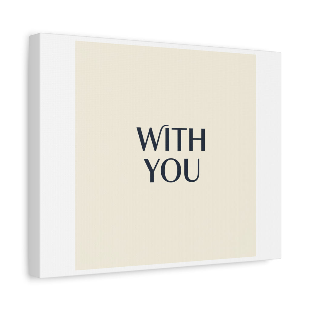 Minimal 'WITH YOU' Matte Canvas | Cyber Y2K Minimal, Sleek Metallic