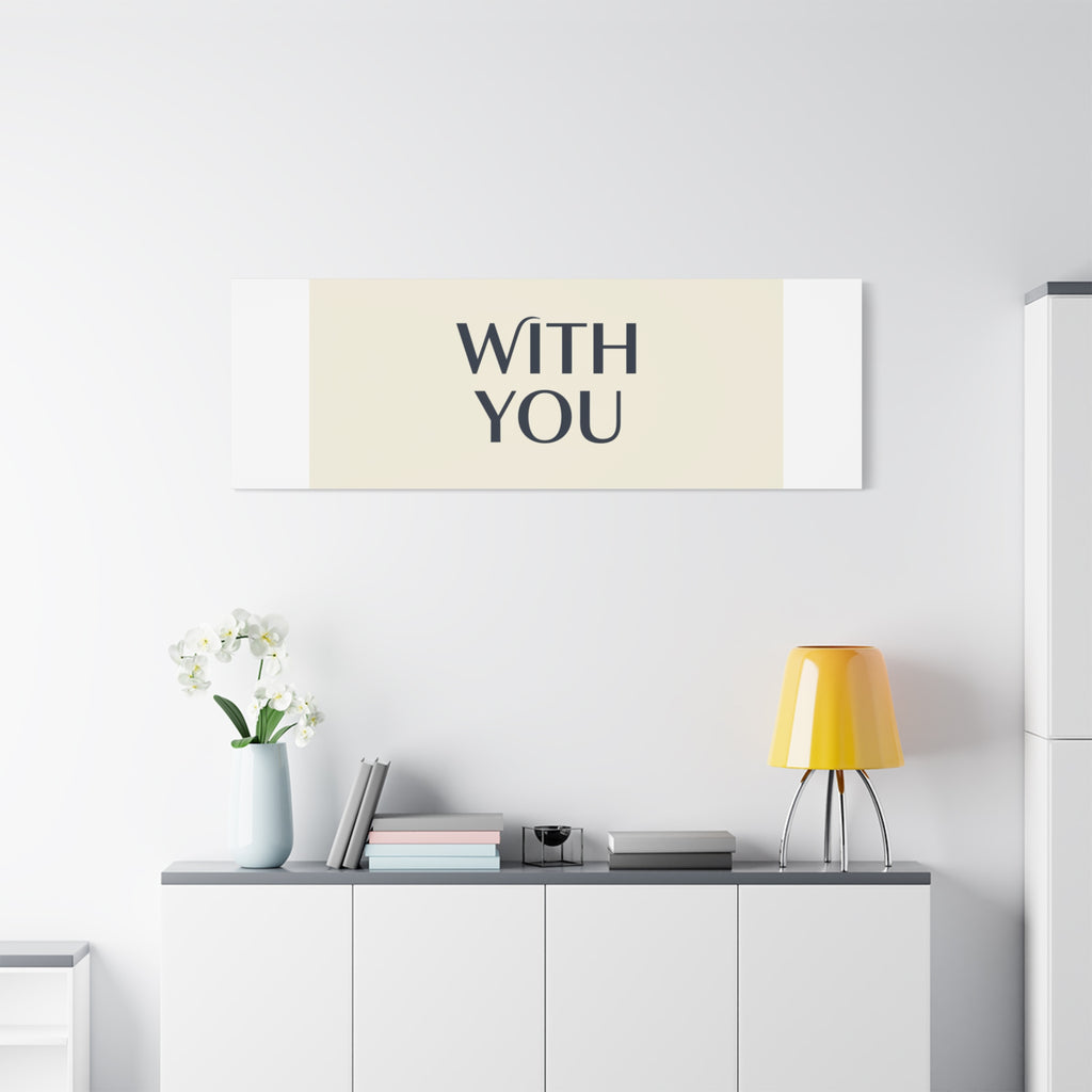 Minimal 'WITH YOU' Matte Canvas | Cyber Y2K Minimal, Sleek Metallic