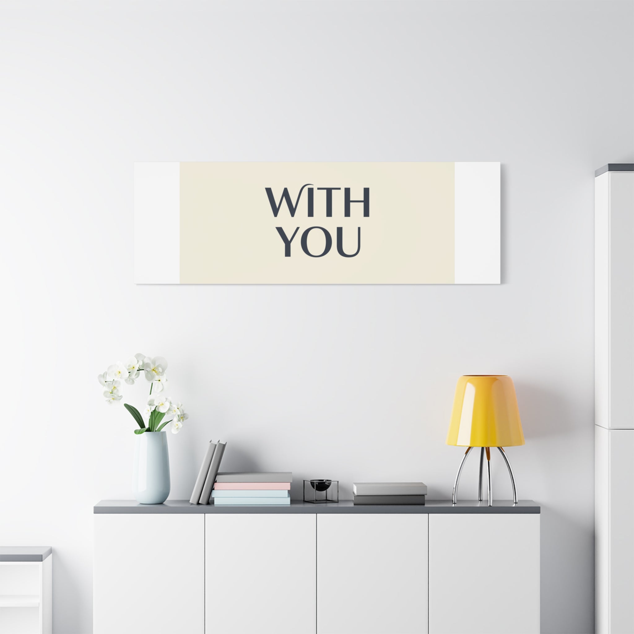 Minimal 'WITH YOU' Matte Canvas | Cyber Y2K Minimal, Sleek Metallic
