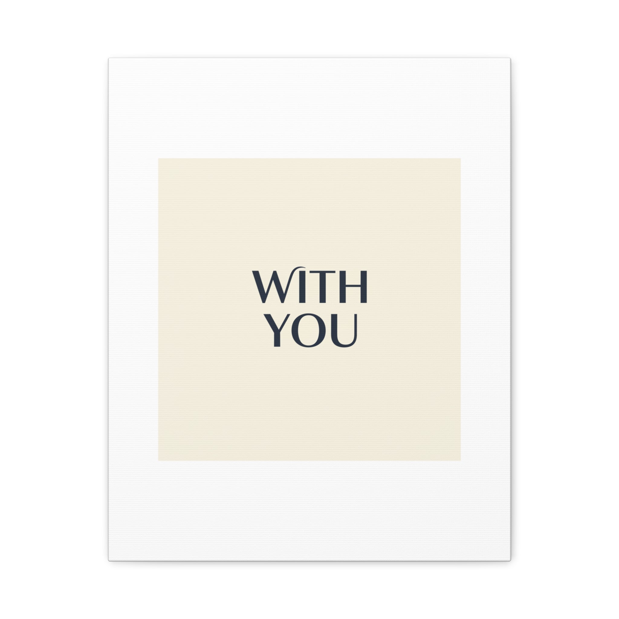 Minimal 'WITH YOU' Matte Canvas | Cyber Y2K Minimal, Sleek Metallic
