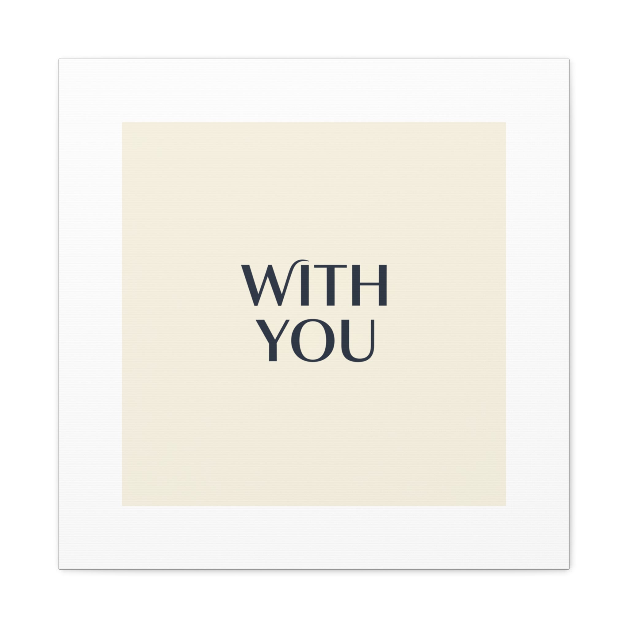 Minimal 'WITH YOU' Matte Canvas | Cyber Y2K Minimal, Sleek Metallic