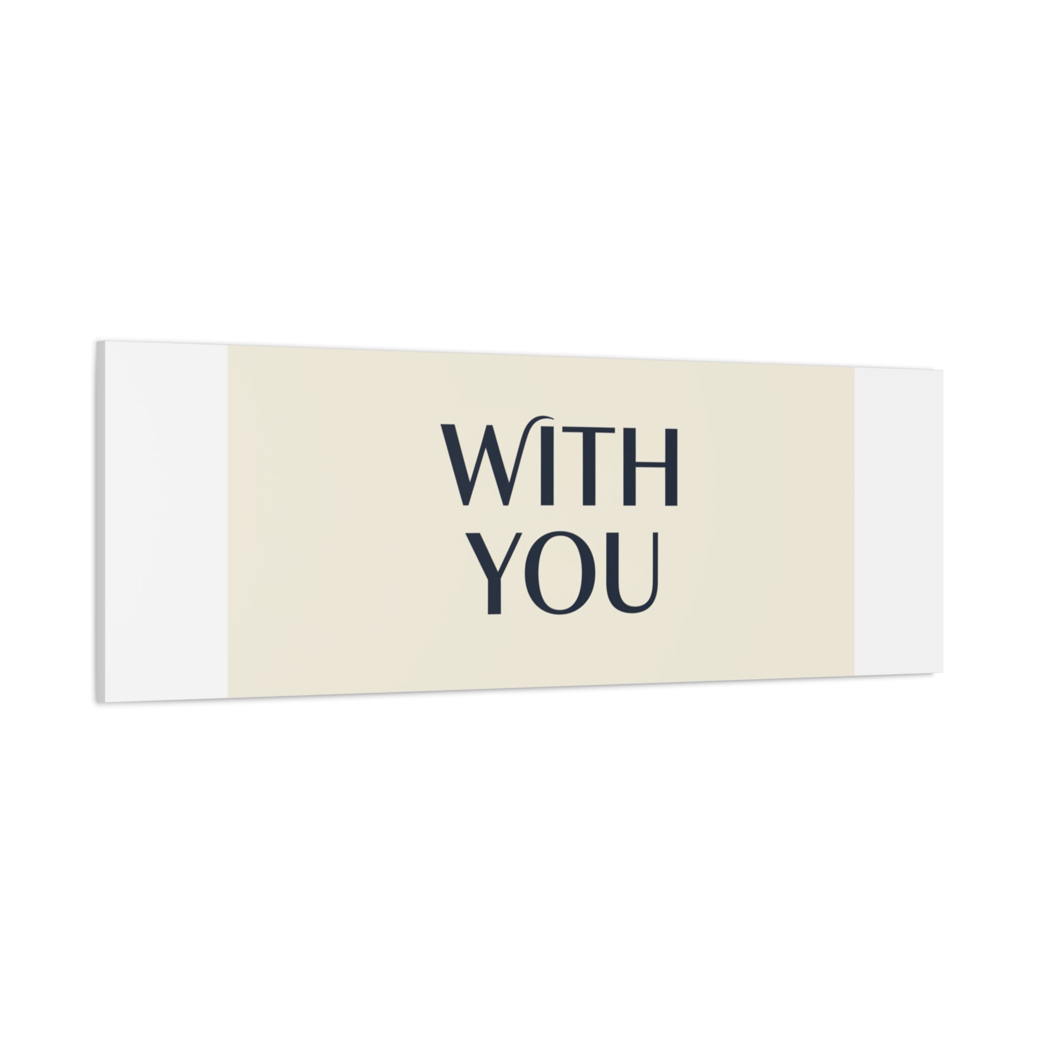 Minimal 'WITH YOU' Matte Canvas | Cyber Y2K Minimal, Sleek Metallic