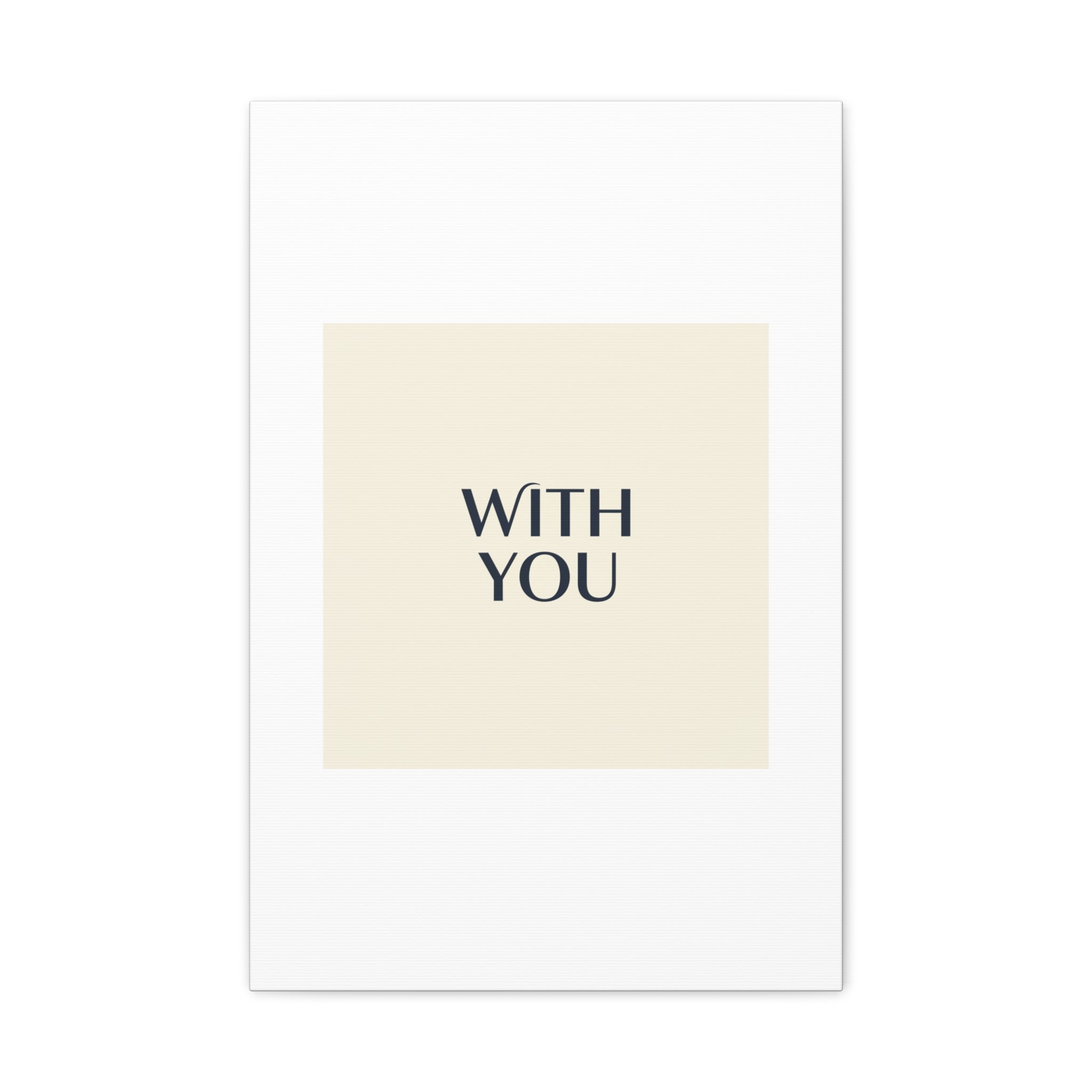 Minimal 'WITH YOU' Matte Canvas | Cyber Y2K Minimal, Sleek Metallic