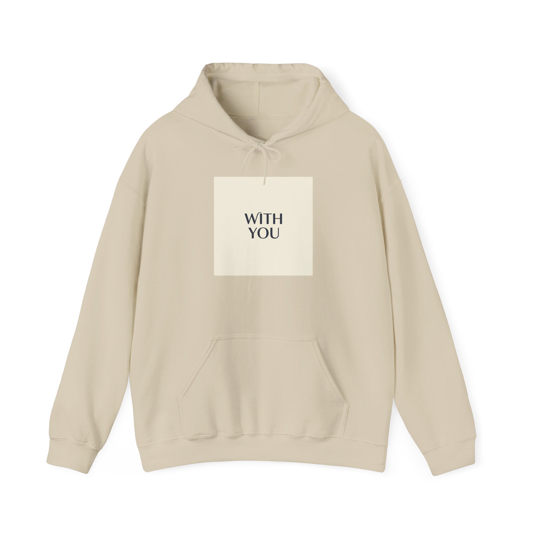 WITH YOU minimalist chrome text Hoodie | Cyber Y2K minimal, sleek metallic