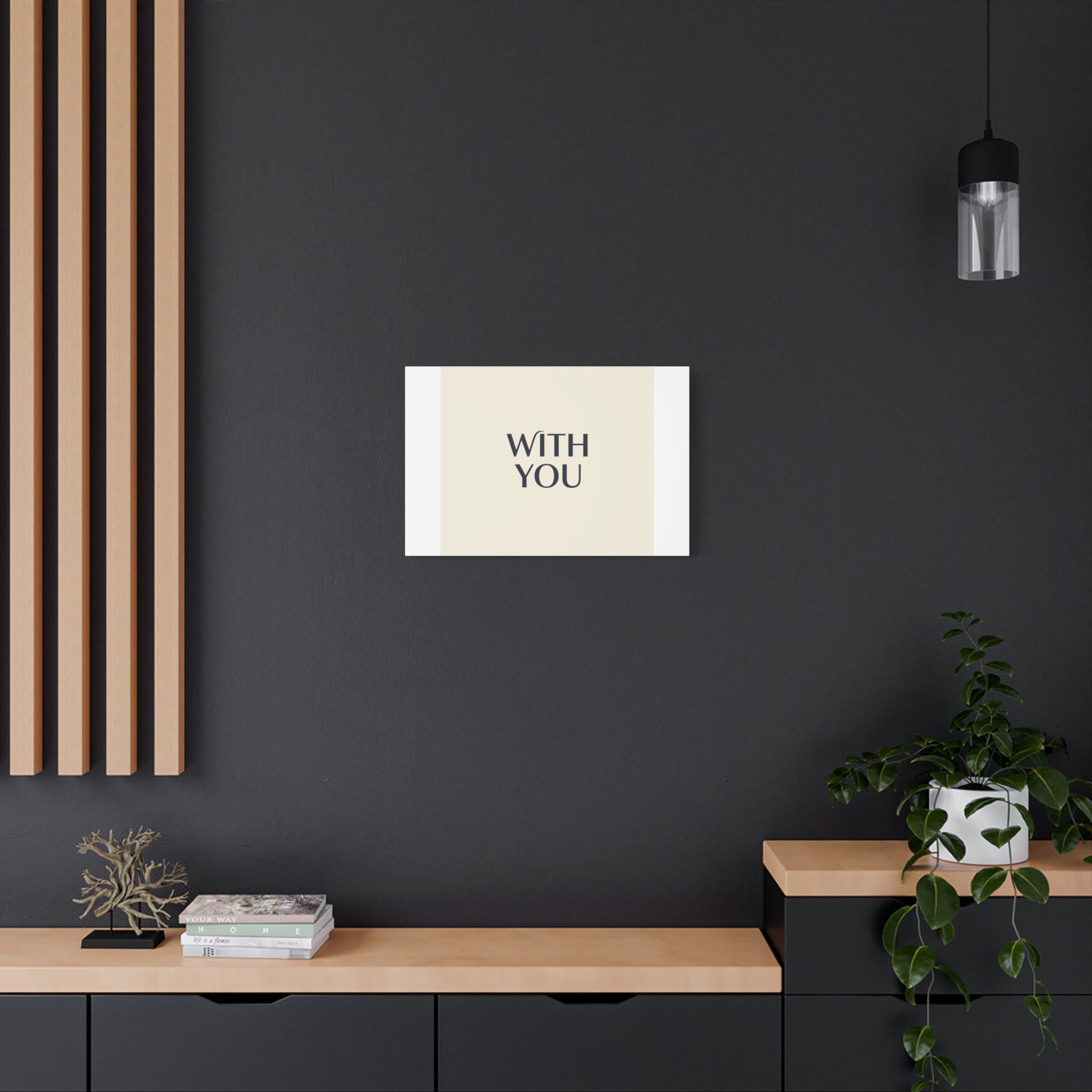 Minimal 'WITH YOU' Matte Canvas | Cyber Y2K Minimal, Sleek Metallic