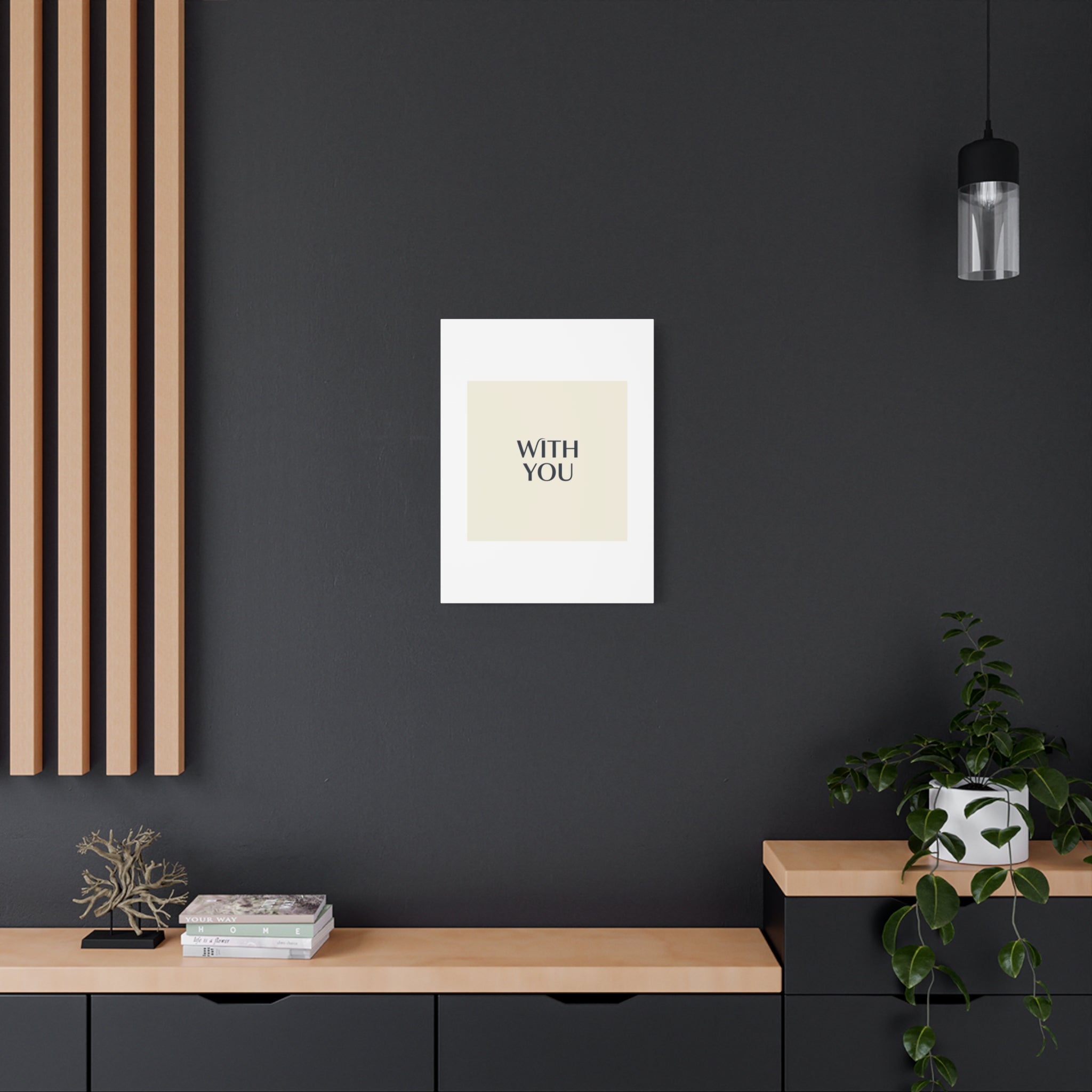 Minimal 'WITH YOU' Matte Canvas | Cyber Y2K Minimal, Sleek Metallic