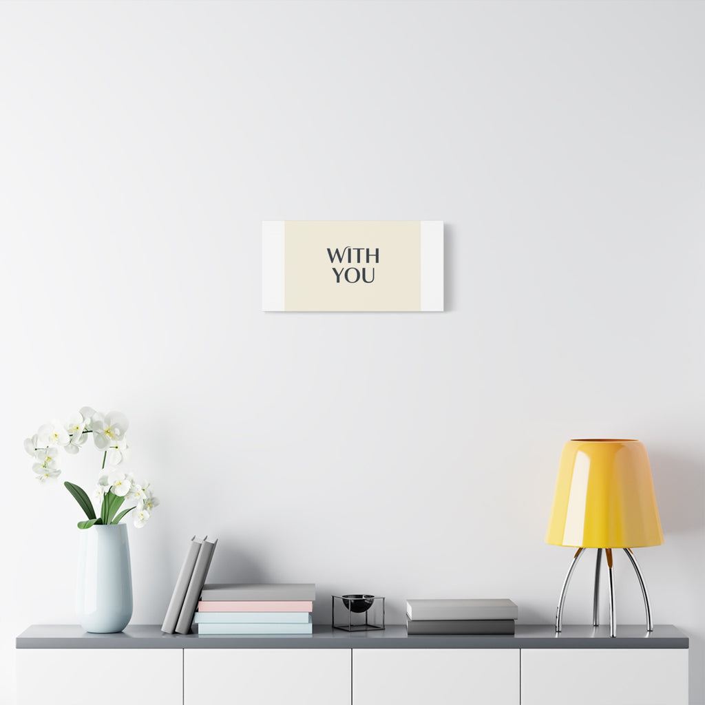 Minimal 'WITH YOU' Matte Canvas | Cyber Y2K Minimal, Sleek Metallic