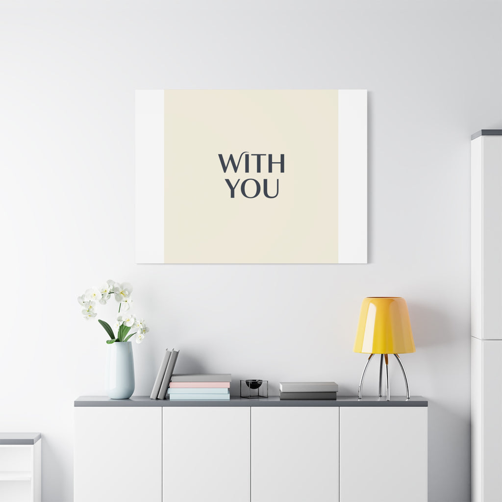 Minimal 'WITH YOU' Matte Canvas | Cyber Y2K Minimal, Sleek Metallic