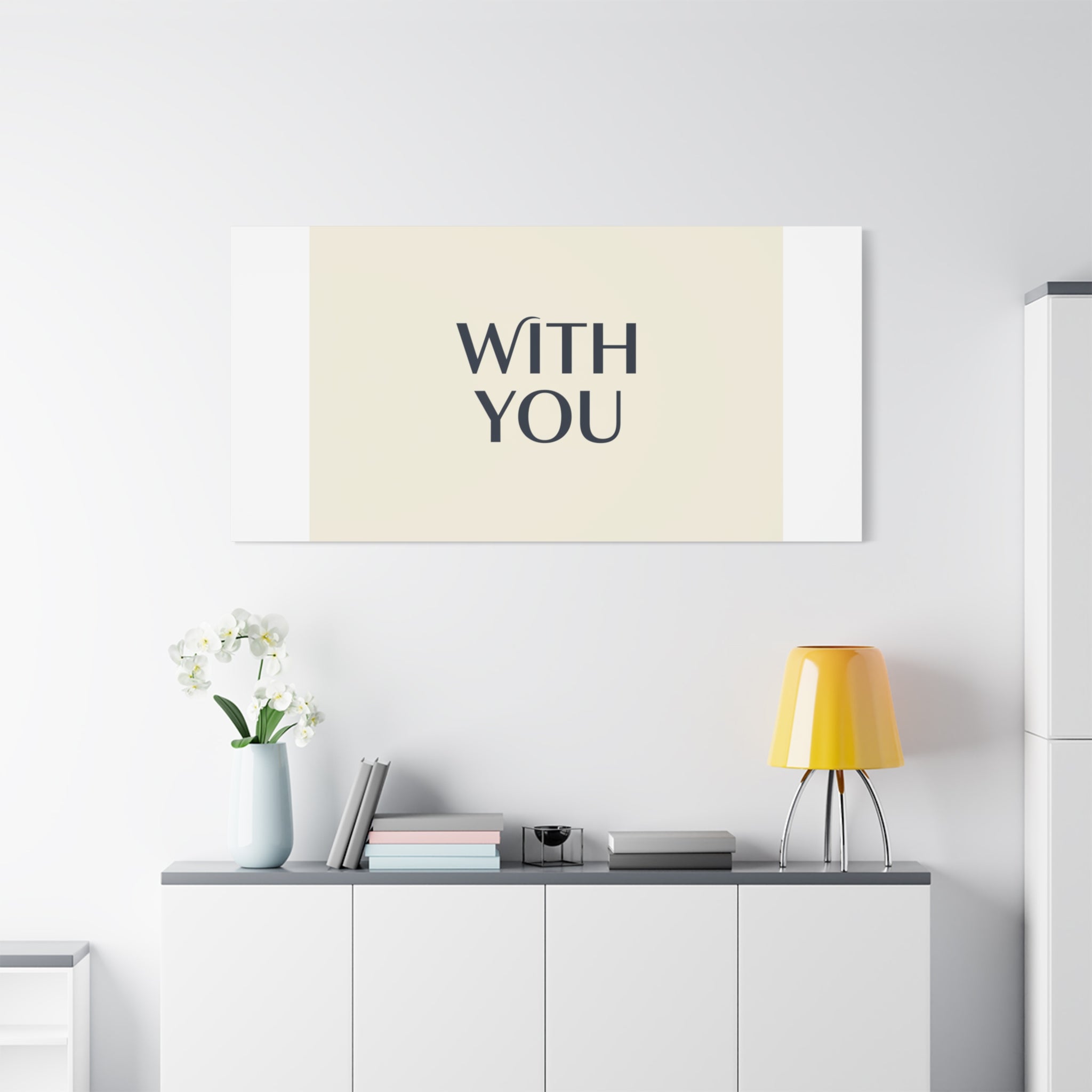 Minimal 'WITH YOU' Matte Canvas | Cyber Y2K Minimal, Sleek Metallic
