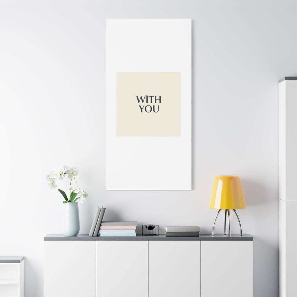 Minimal 'WITH YOU' Matte Canvas | Cyber Y2K Minimal, Sleek Metallic