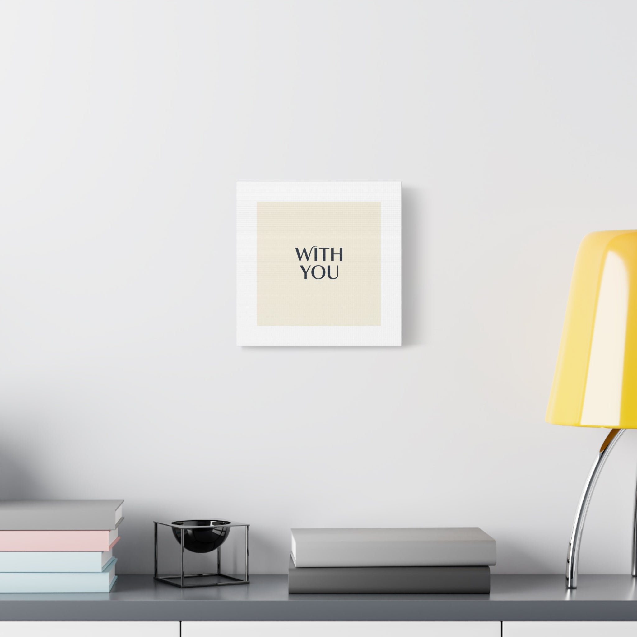 Minimal 'WITH YOU' Matte Canvas | Cyber Y2K Minimal, Sleek Metallic