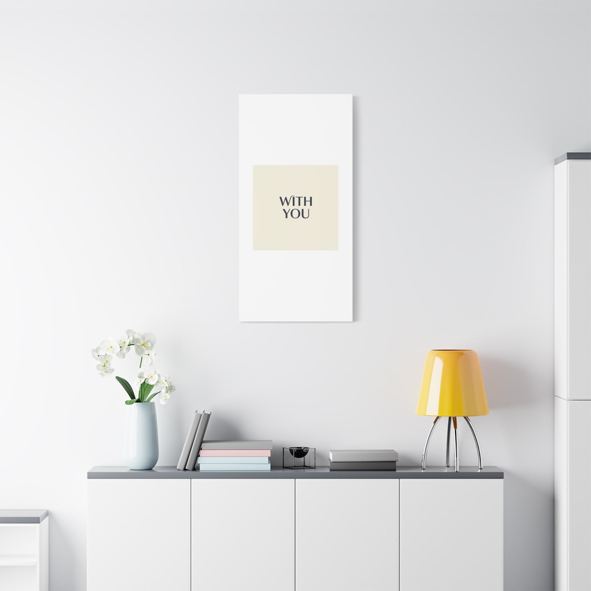 Minimal 'WITH YOU' Matte Canvas | Cyber Y2K Minimal, Sleek Metallic
