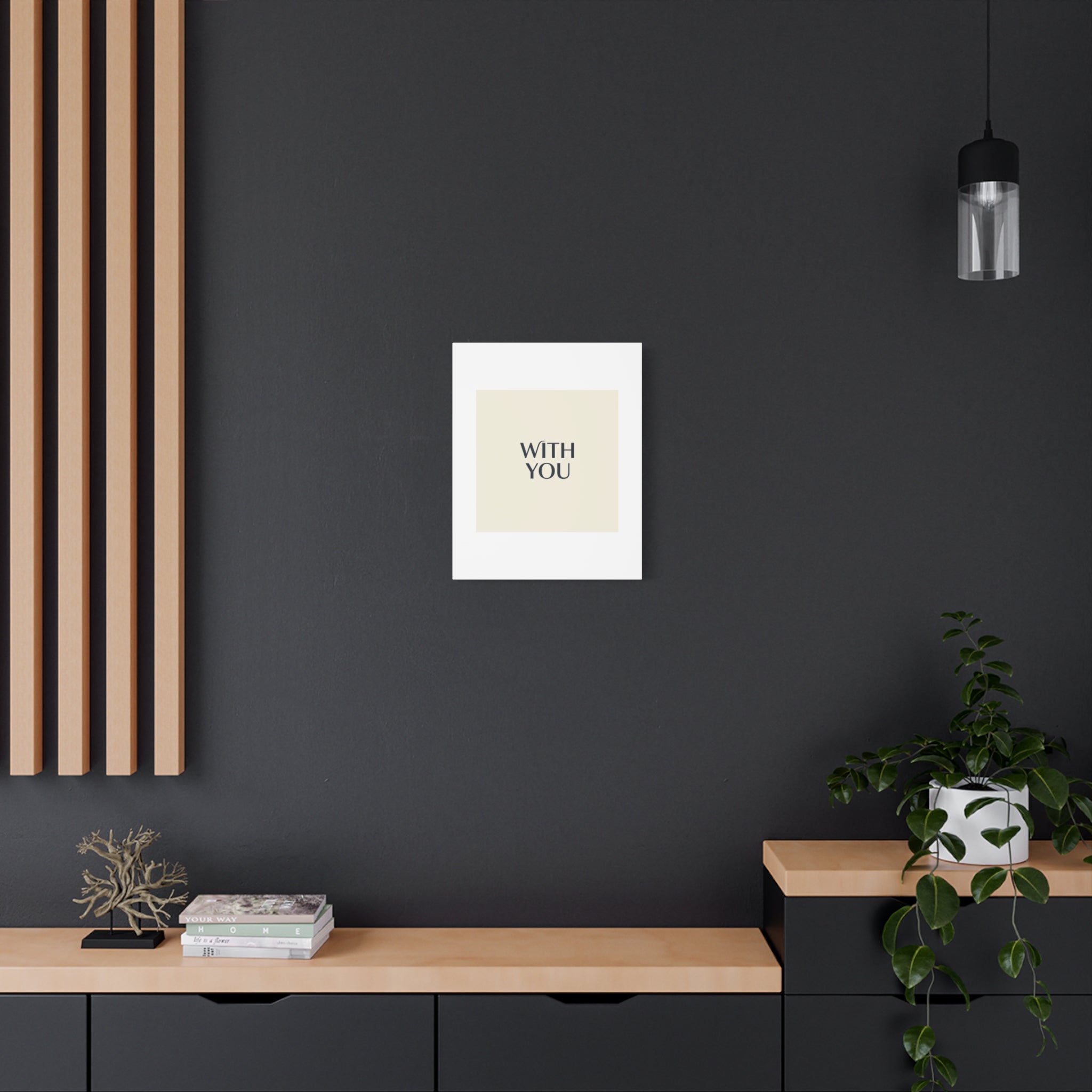Minimal 'WITH YOU' Matte Canvas | Cyber Y2K Minimal, Sleek Metallic