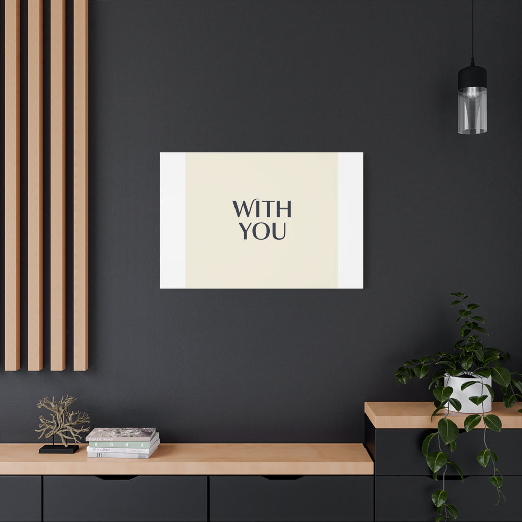 Minimal 'WITH YOU' Matte Canvas | Cyber Y2K Minimal, Sleek Metallic
